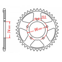 MTX 1313 Steel Rear Sprocket #525 (11-KY2)