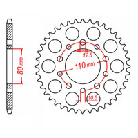 MTX 1334 Steel Rear Sprocket #525 (11-MC8)