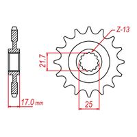 MTX 1373 Steel Front Sprocket #520 (15T) (10-MGS-15)