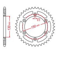 MTX 251 Hornet Lightweight Steel Rear Sprocket #520 (48T) (11H-428-48)