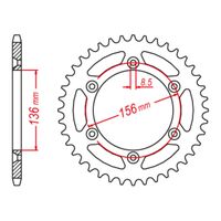 MTX 822 Hornet Lightweight Steel Rear Sprocket #520 (48T) (11H-415-48)